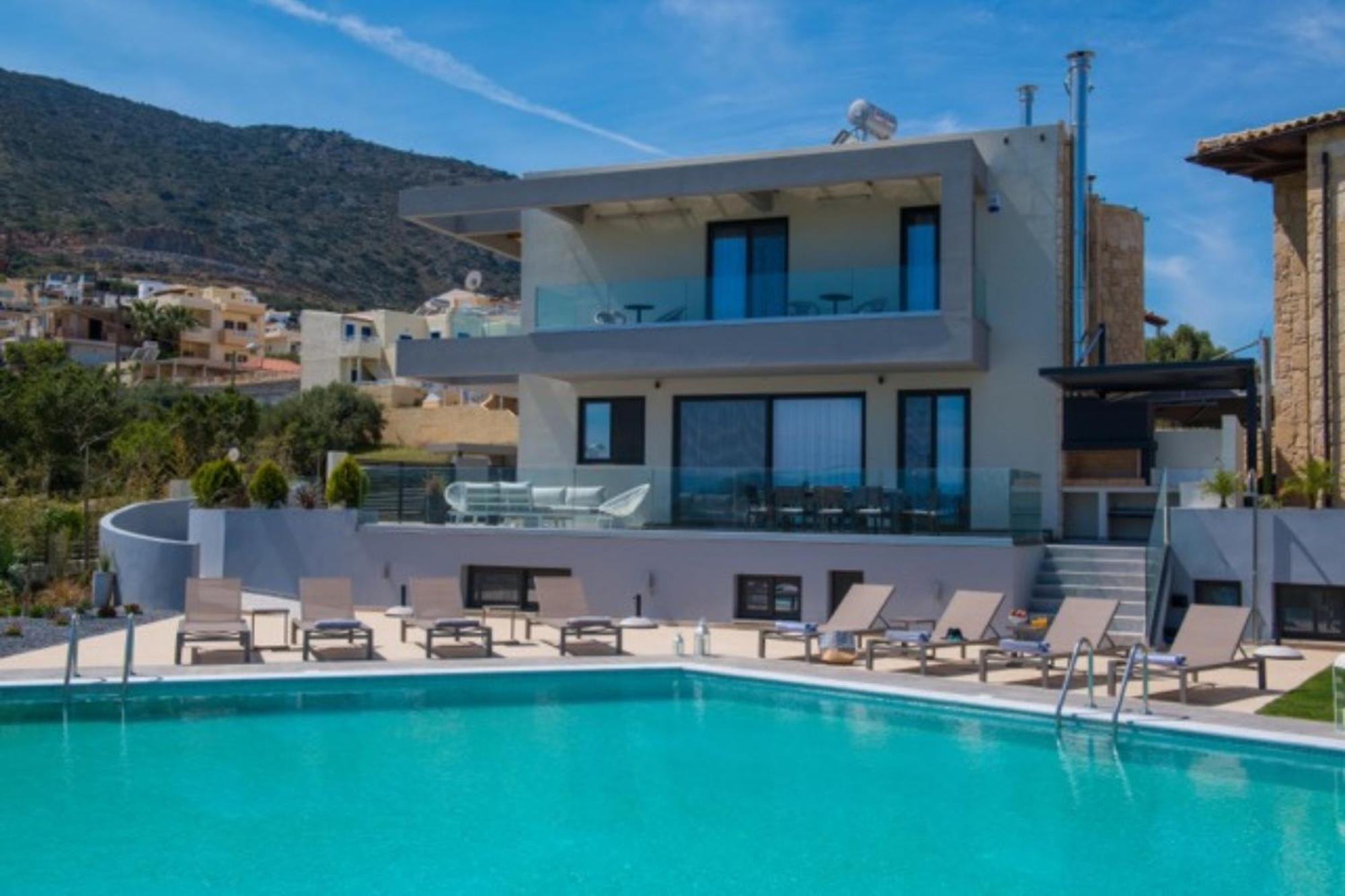 Orama Luxury Villa 4 Bedrooms With Private Pool Hersonissos  Zewnętrze zdjęcie